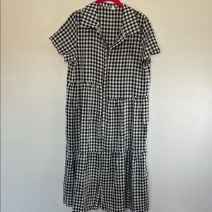 NWOT Amazon Black and White Gingham Checkered Dress sz L